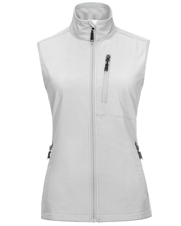 Women's Windproof Vest Outerwear with 6 Pockets/Reoflective Design: 0.77lbs/10000mm Waterproof/10000 Level Breathable 33,000ft